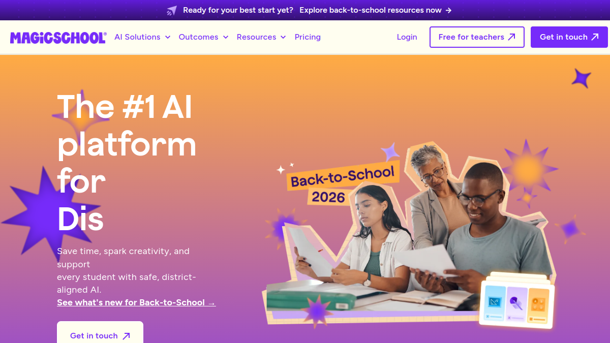 MagicSchool AI ana sayfa görünümü