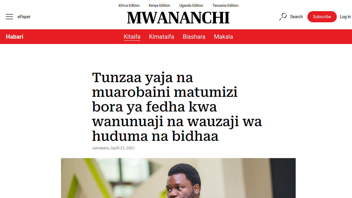 Article preview from Mwananchi