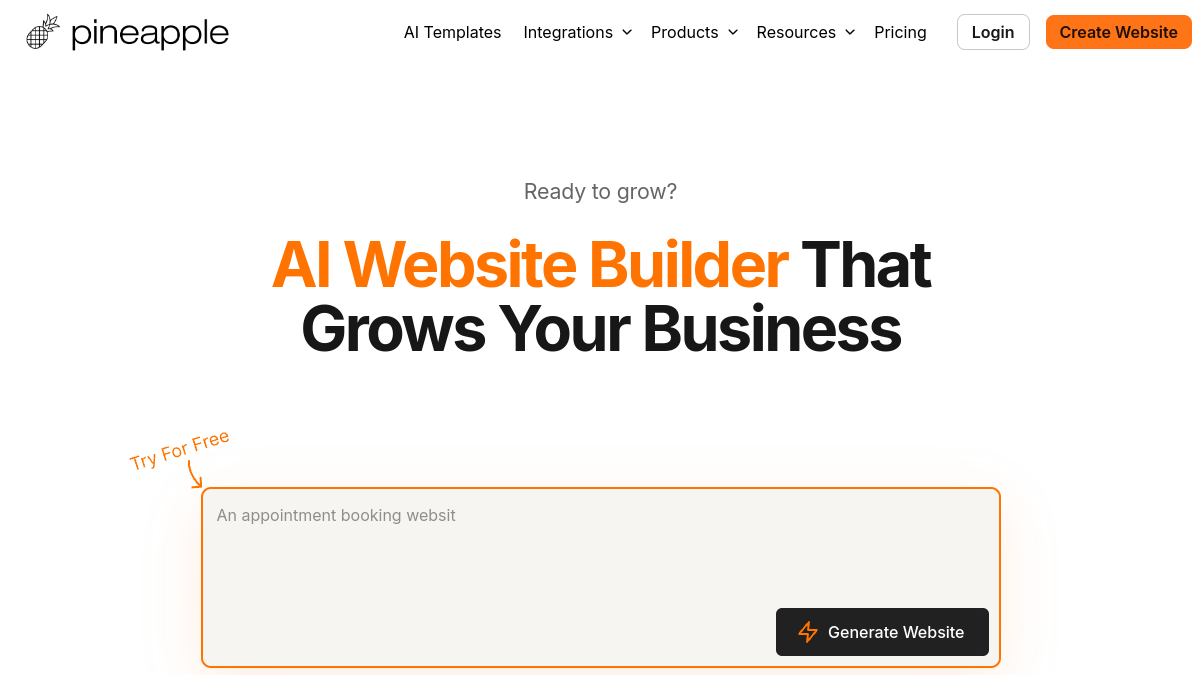 Pineapple Builder — Live product homepage preview