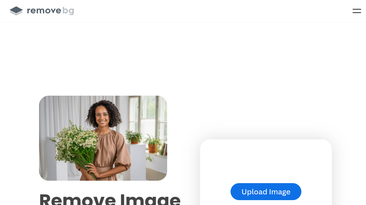 Remove.bg ana sayfa görünümü