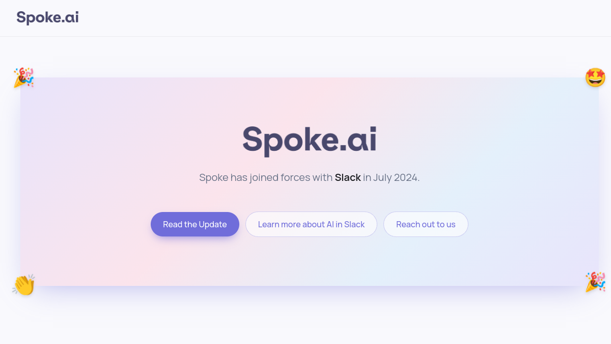 Spoke.ai ana sayfa görünümü