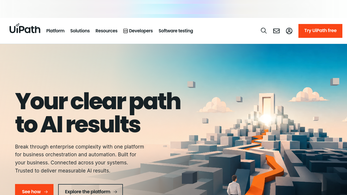 UiPath ana sayfa görünümü