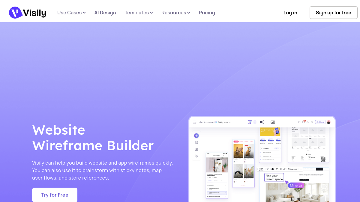 Visily — Live product homepage preview