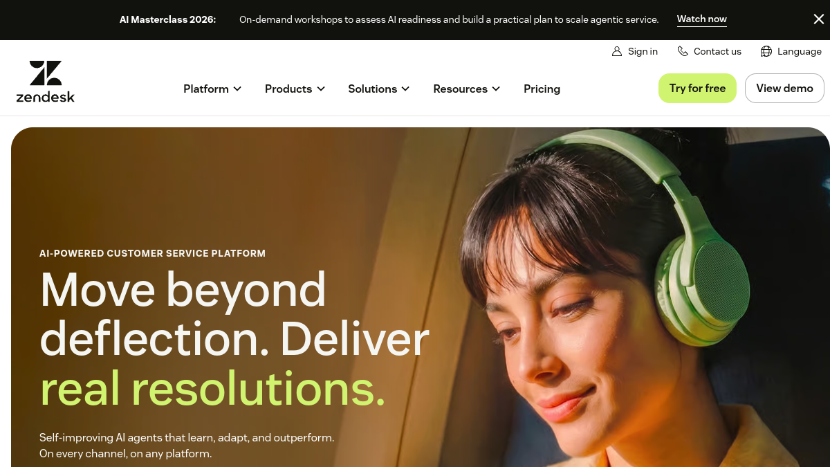 Zendesk Service Suite ana sayfa görünümü