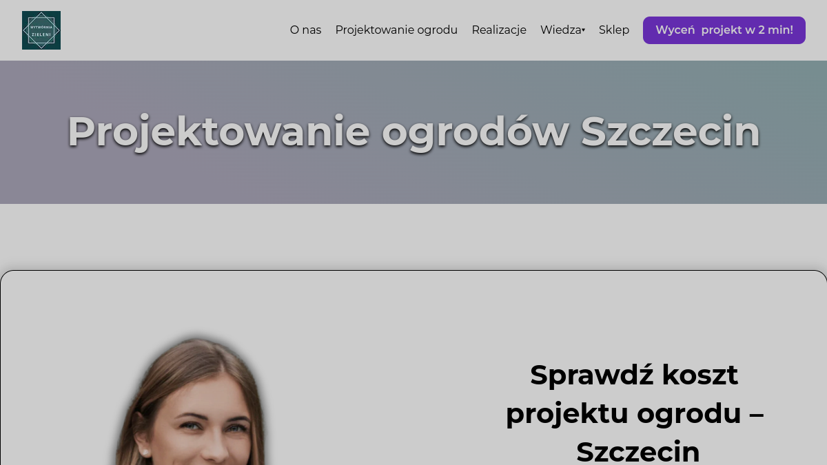 Podgląd strony usługi projektowania ogrodów w Szczecinie przez Wytwórnię Zieleni