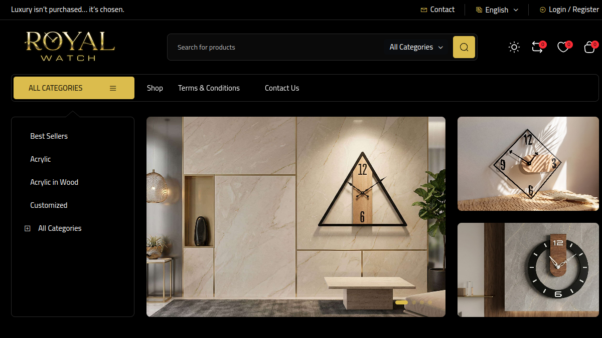 Live homepage preview of Royal Watch