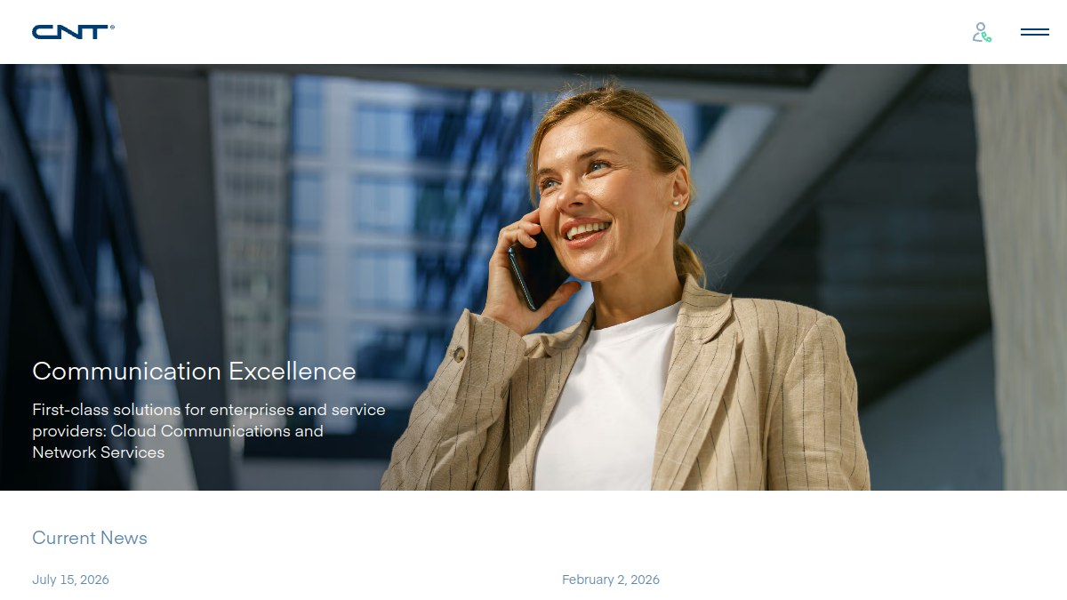 Screenshot der Startseite von CNT Call Manager