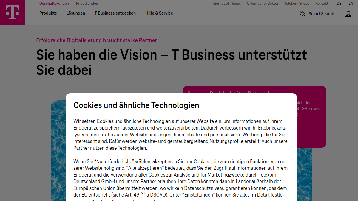 Screenshot der Startseite von CompanyFlex Cloud PBX 2.0