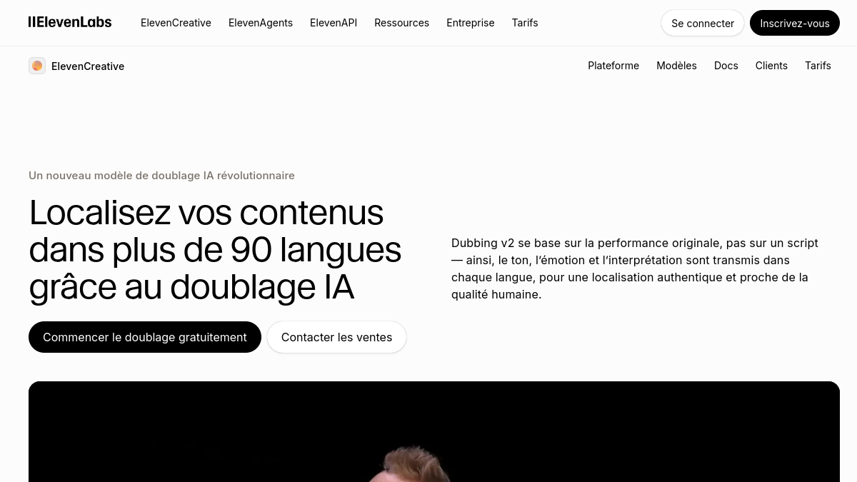 ElevenLabs Dubbing, doublage audio IA d'une vidéo dans une autre langue