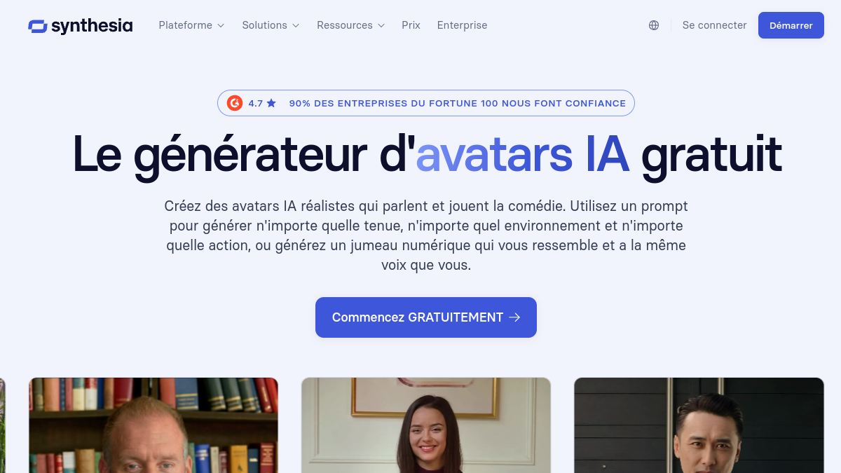 Synthesia, generator Of AI avatars for training and enterprise