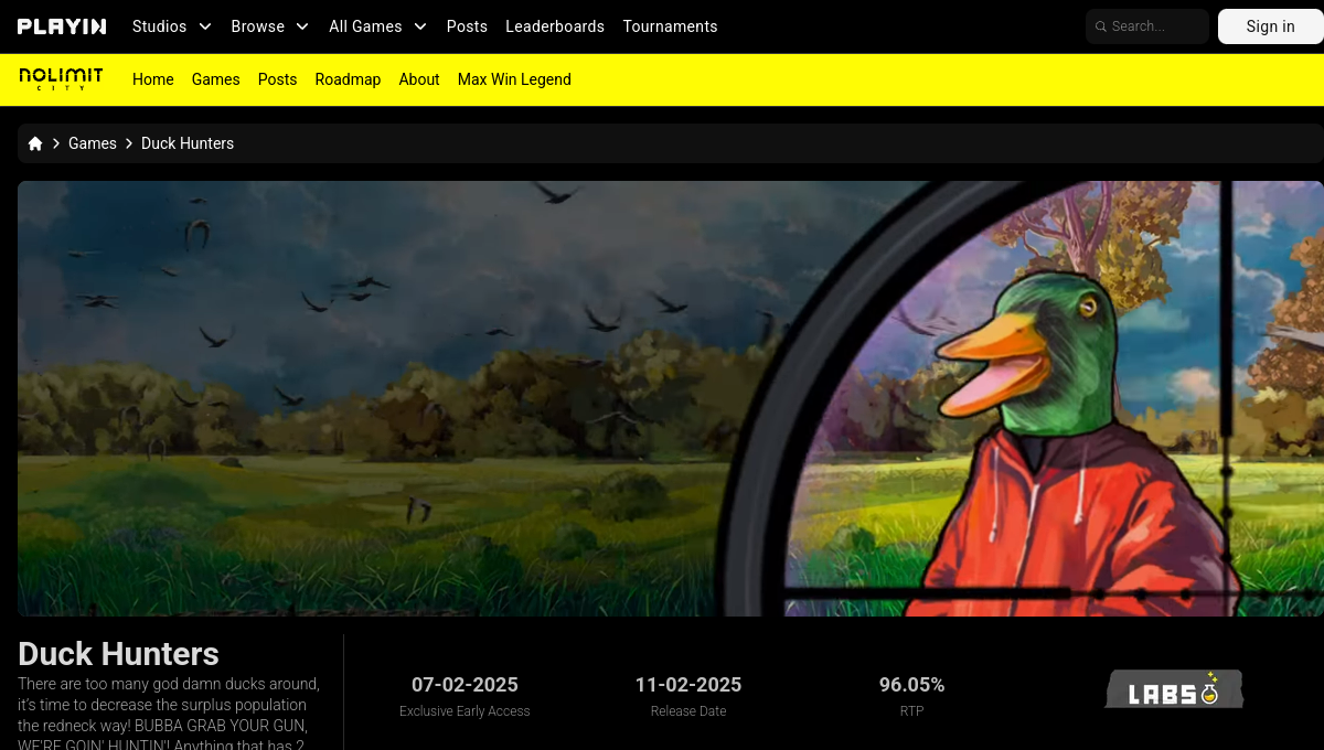 Duck Hunters slot artwork