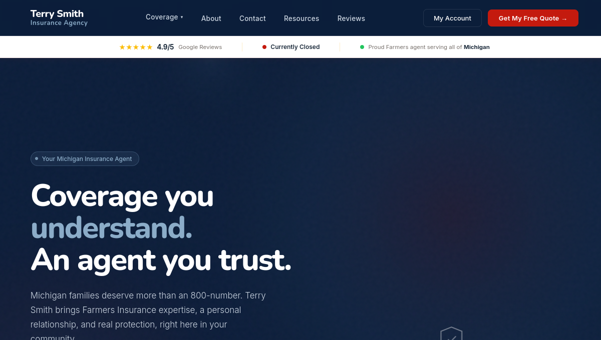Terry Smith Agency website preview
