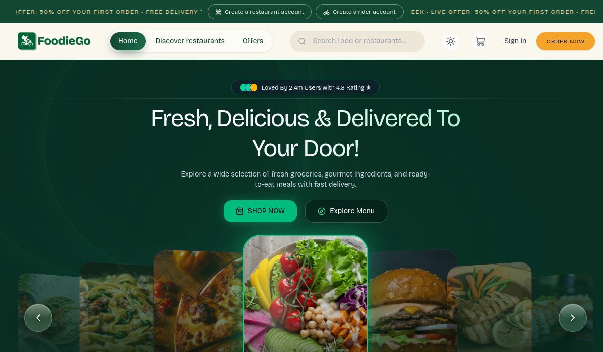 FoodieGo website preview