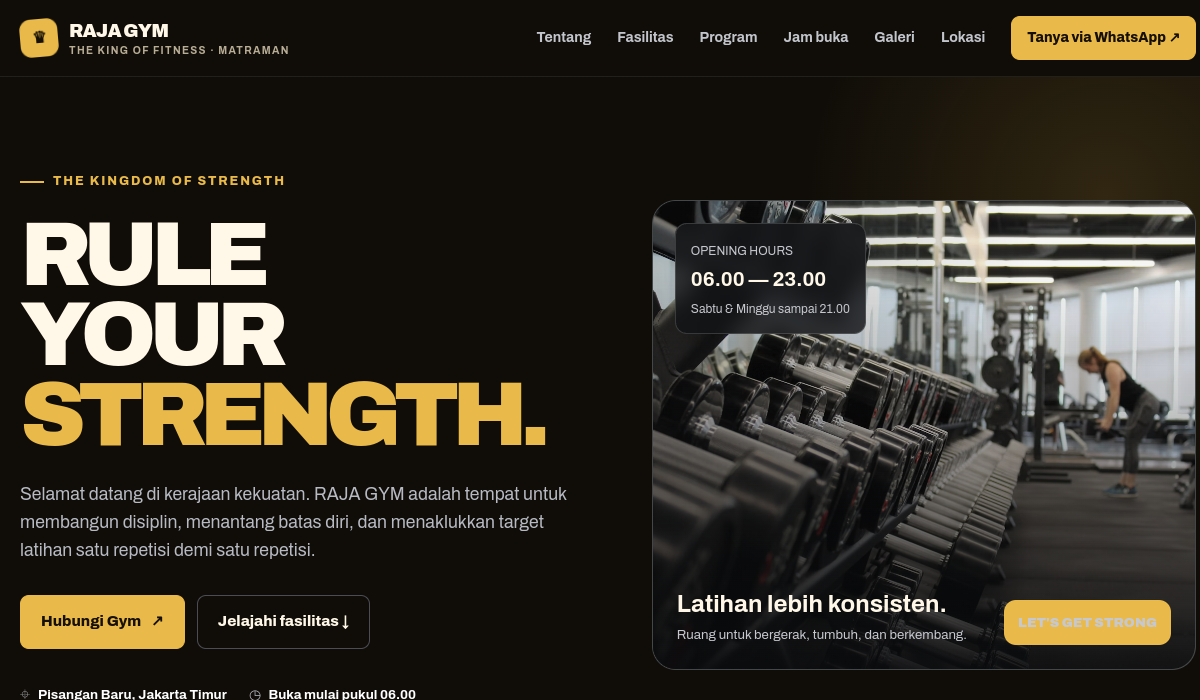 Pratinjau website RAJA GYM
