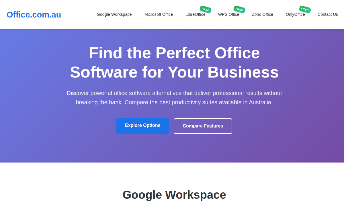 Office.com.au screenshot