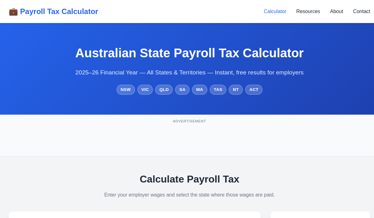 Payroll Tax Calculator screenshot