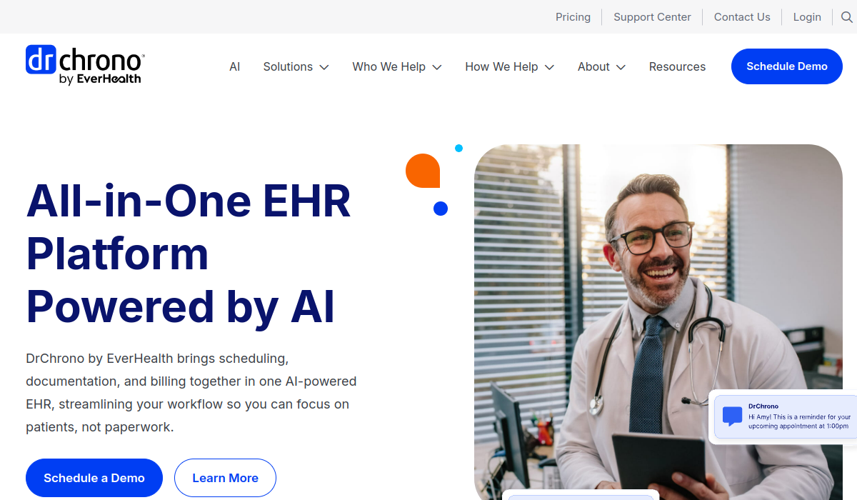 DrChrono official website homepage screenshot