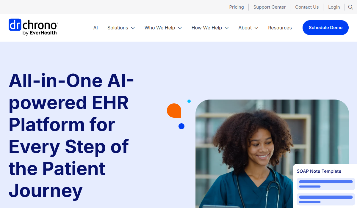 DrChrono EHR software page screenshot