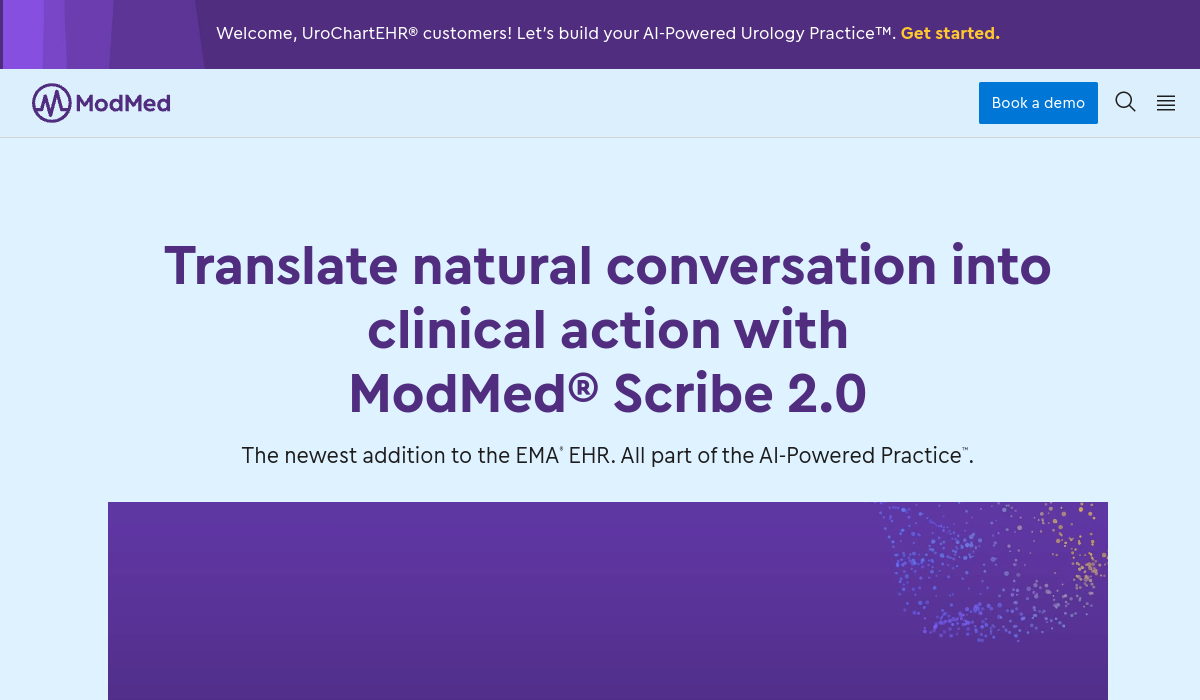 ModMed official website homepage screenshot