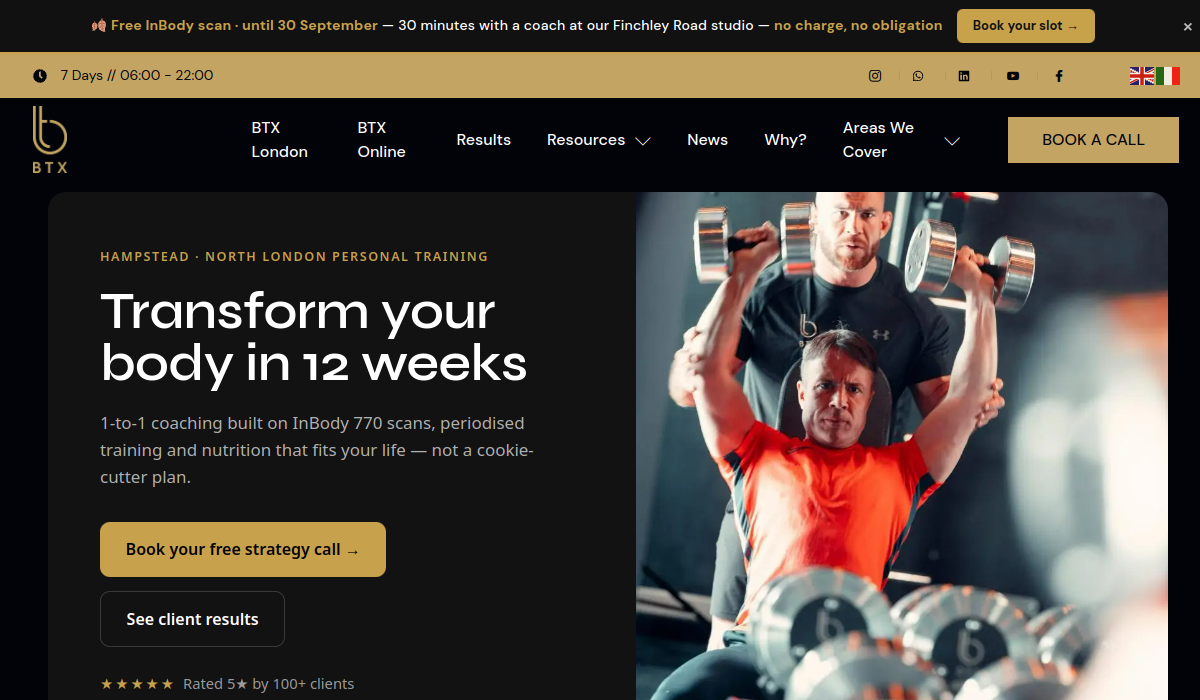 BTX Body Transformation London screenshot