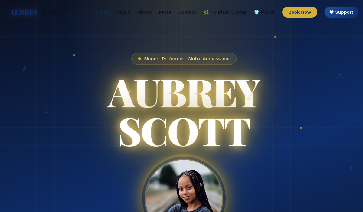 Aubrey Scott website screenshot