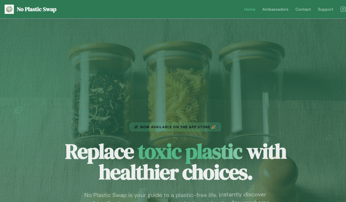 No Plastic Swap website screenshot