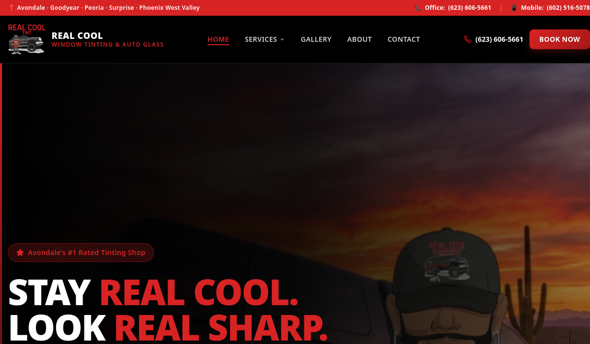 Real Cool Tint website screenshot