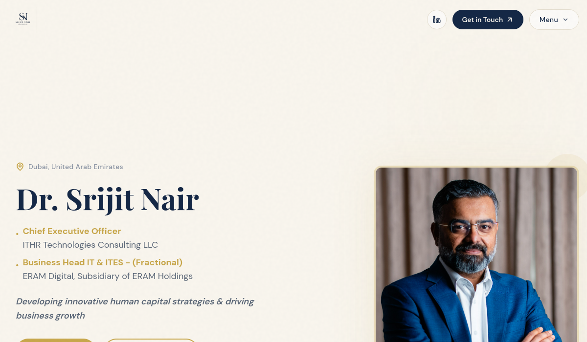Dr. Srijit Nair · Executive Portfolio