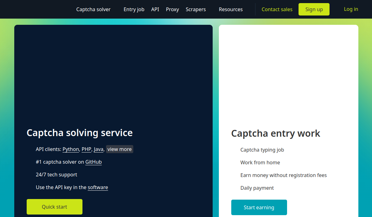2Captcha dashboard screenshot, June 2026