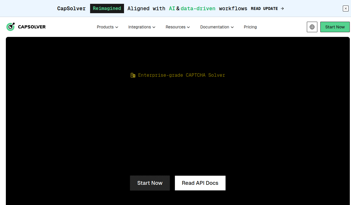 CapSolver dashboard screenshot, June 2026