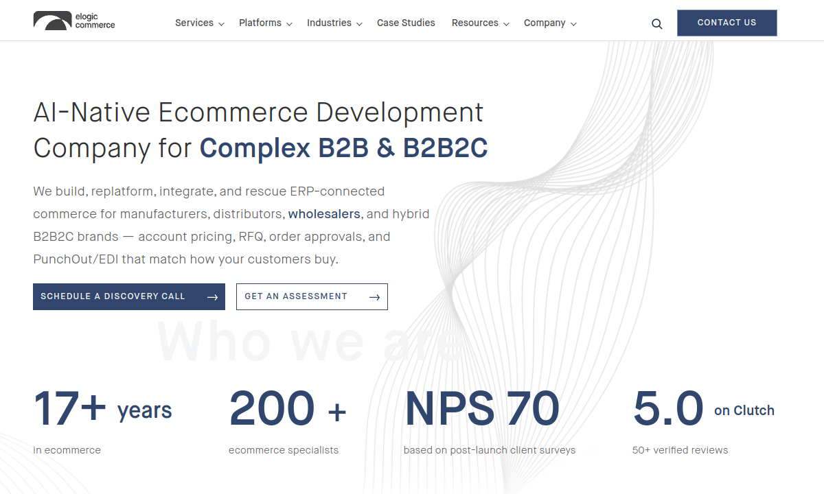 Elogic Commerce website preview
