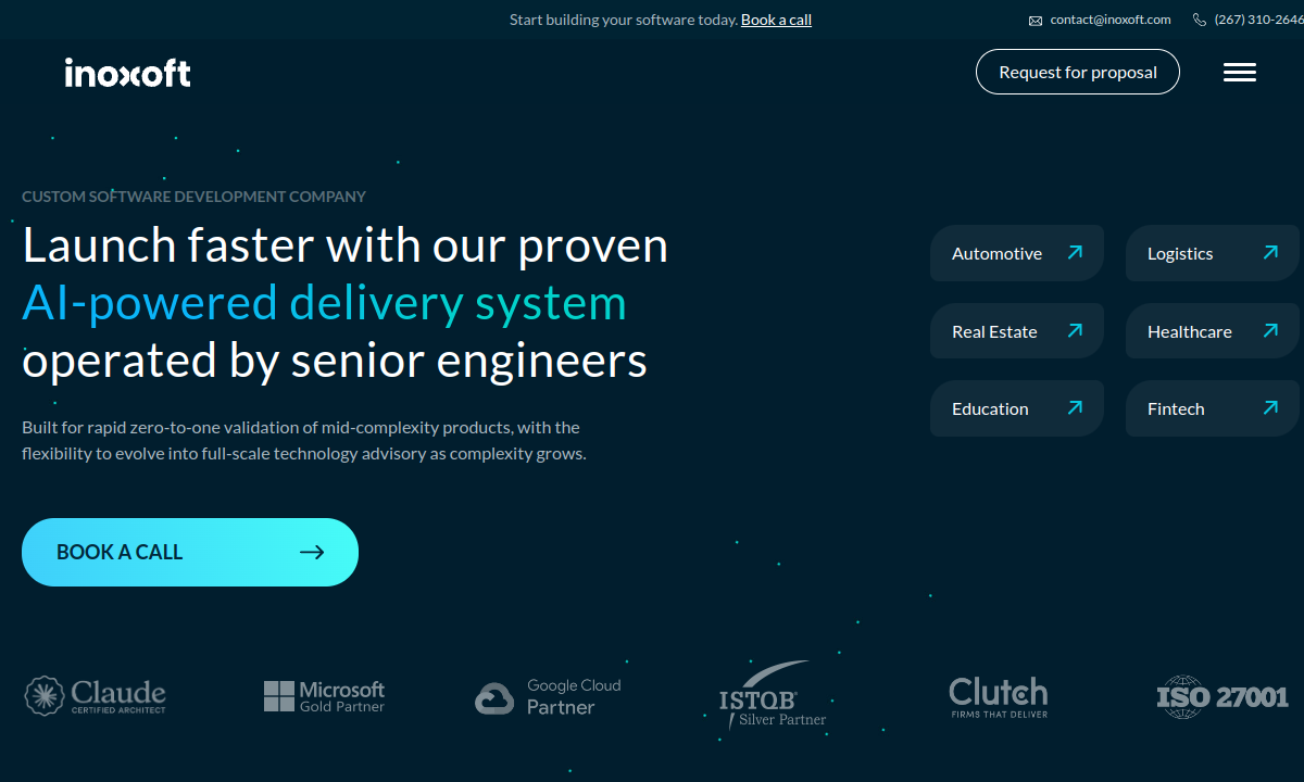 InoXoft website preview