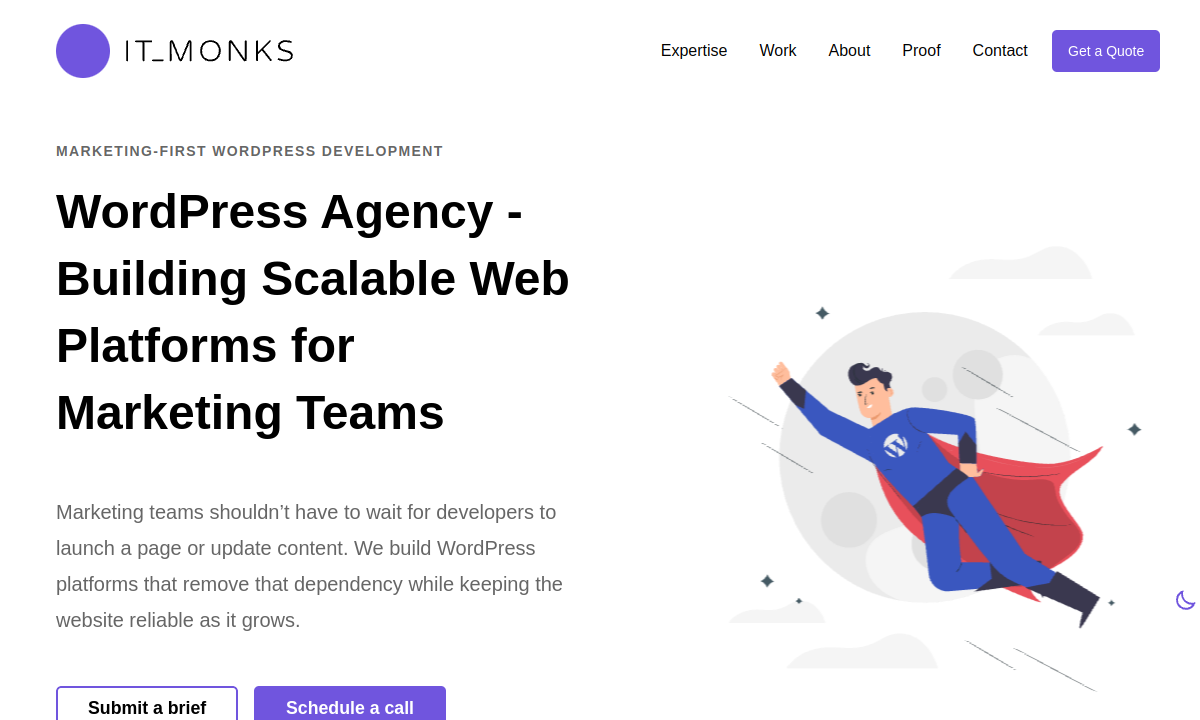 IT Monks Agency website preview