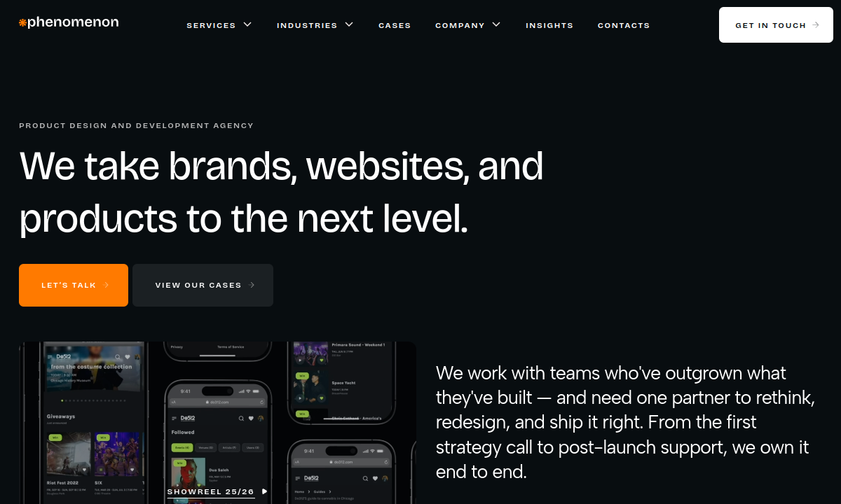 Phenomenon Studio website preview