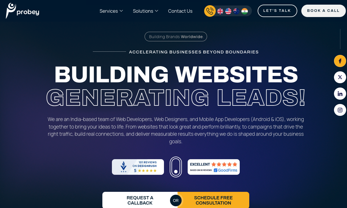 Probey Services website preview