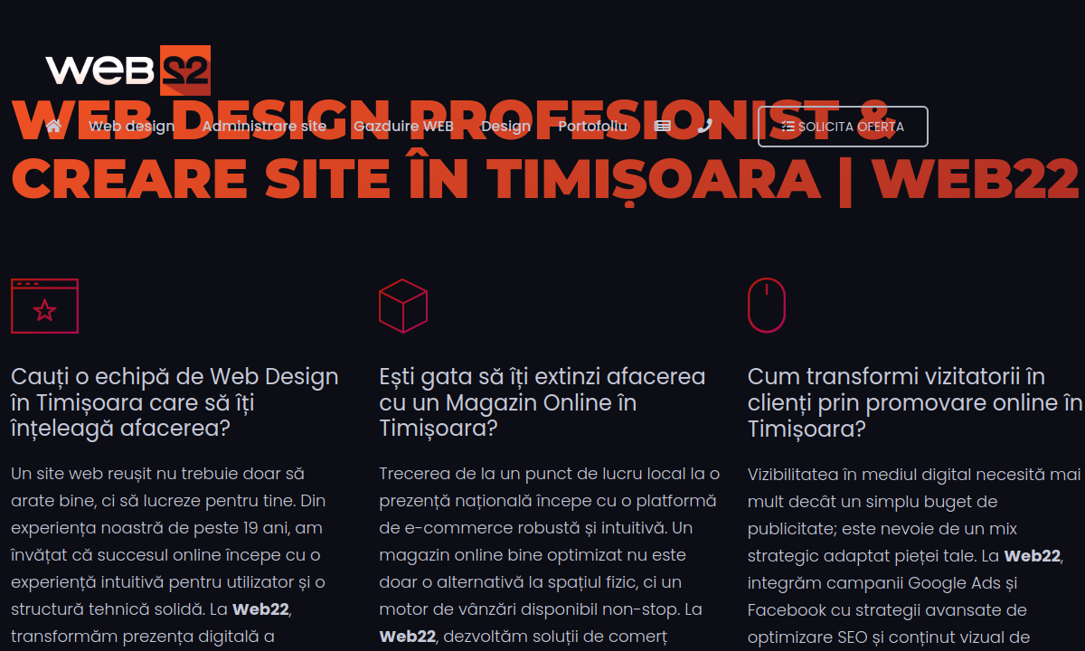 WEB22 website preview