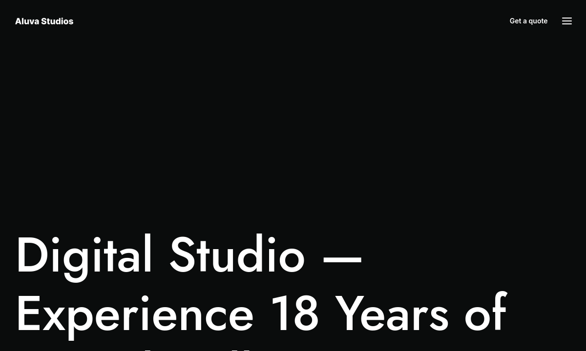 Aluva Studios website preview