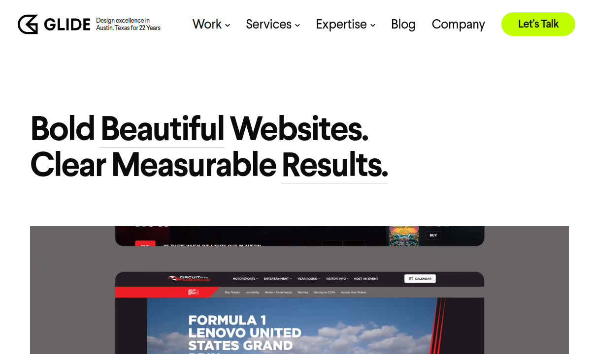 GLIDE website preview