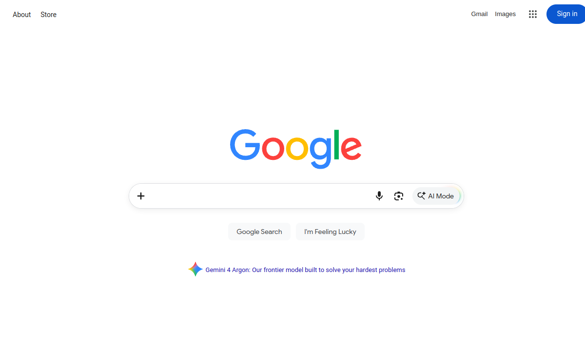 Screenshot di AI Mode di Google