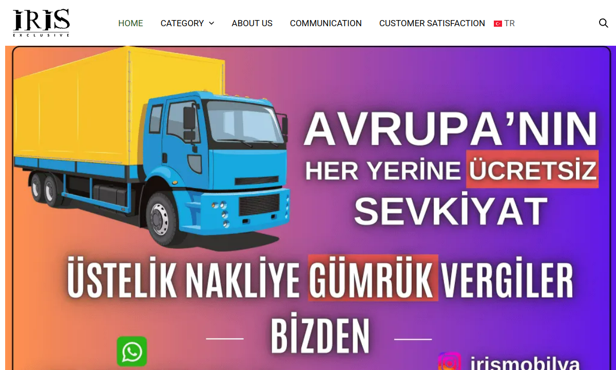 Iris Exclusive web sitesi görünümü