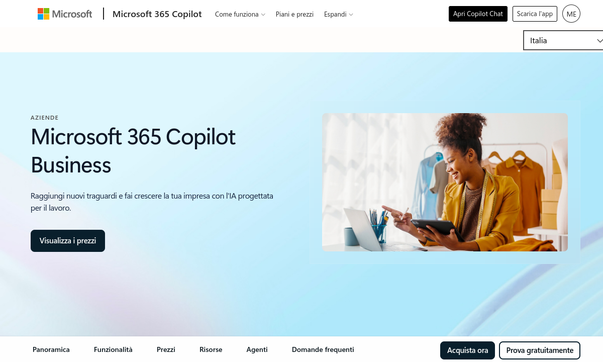 Screenshot di Microsoft 365 Copilot