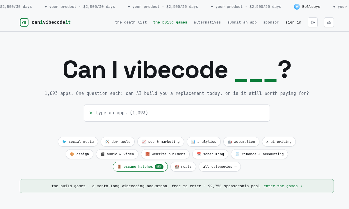 Can I Vibecode It? screenshot