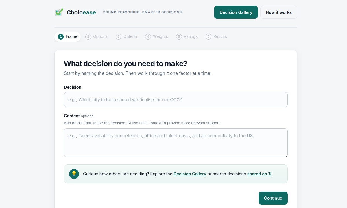 Choicease screenshot