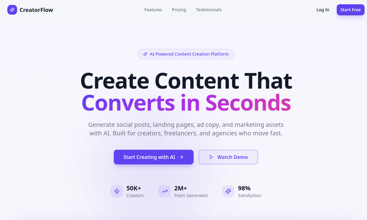 CreatorFlow screenshot