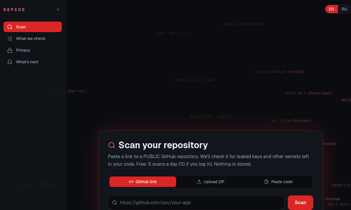 DEFCOD screenshot