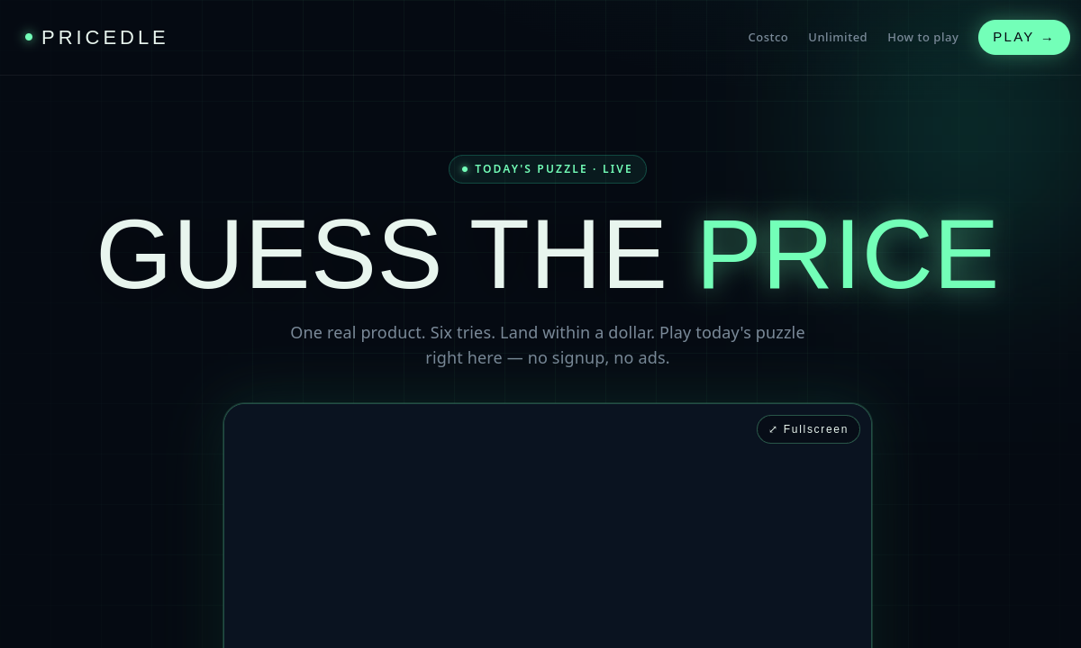 Pricedle screenshot