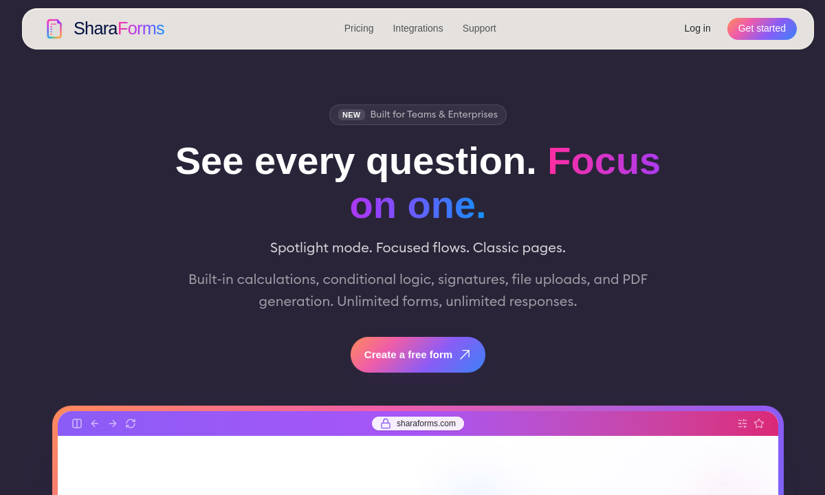 SharaForms screenshot