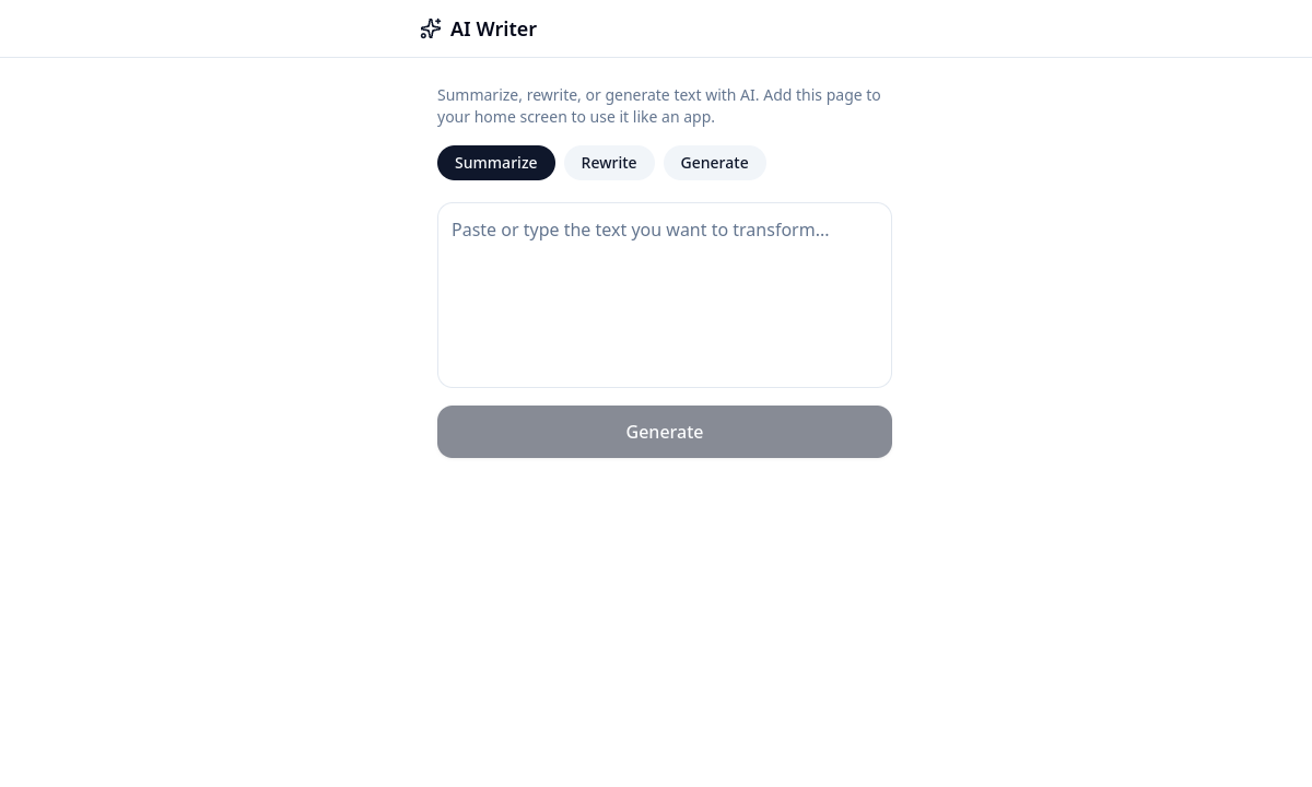 AI Writer Mobile screenshot