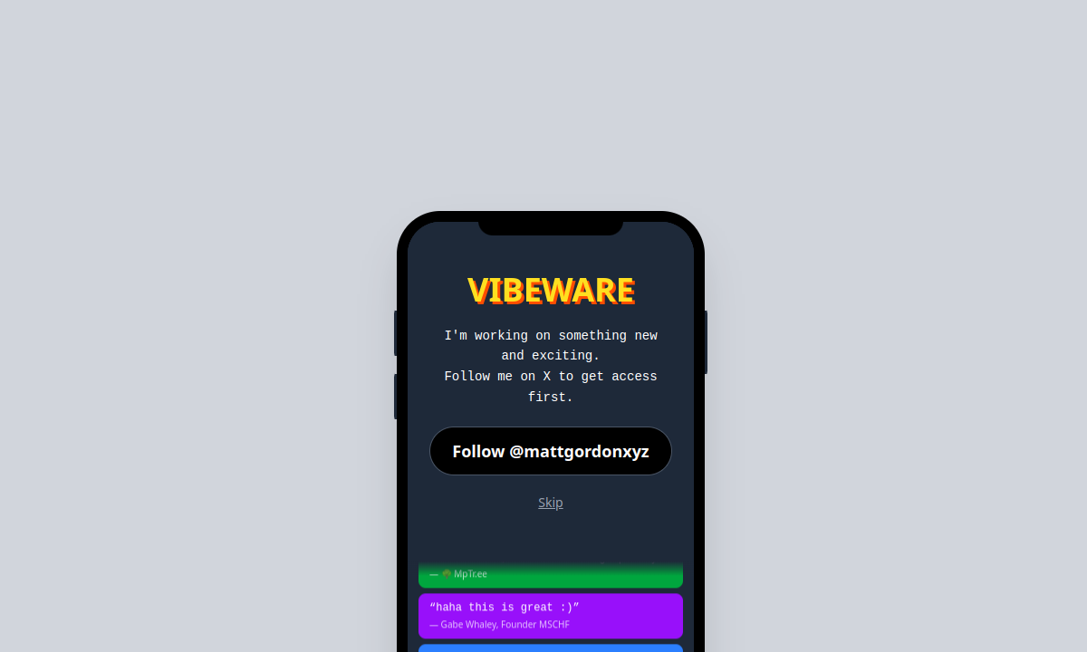 Vibeware screenshot