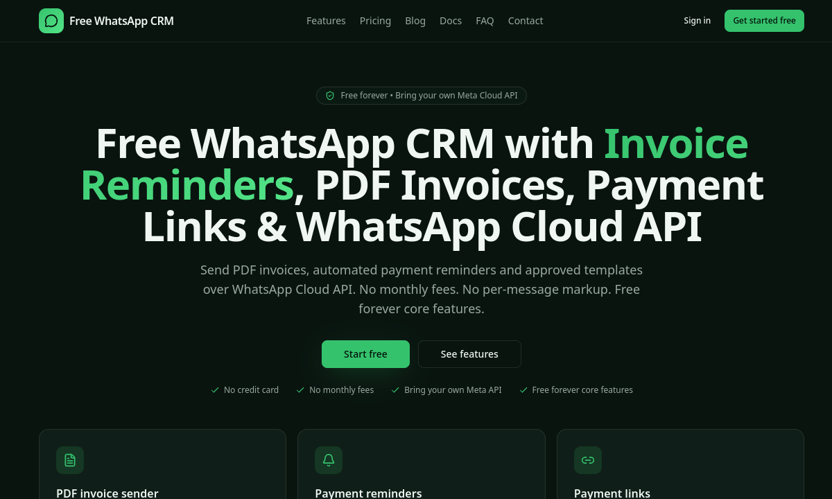 Free WhatsApp CRM screenshot